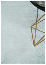 2.6x10 and 5x8 Hand Woven and Carved Silver and Gray Floral Art Silk Rug | KNT6-Area Rug-Parc Decor