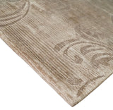 2.8x10 Hand Woven Brown Modern Floral Art Silk Rug