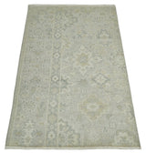 2x3 Hand Knotted Beige and Gray Traditional Persian Wool Rug