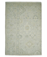 2x3 Hand Knotted Beige and Gray Traditional Persian Wool Rug