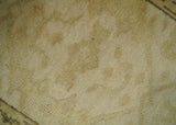 2x3 Hand Knotted Beige and Olive Traditional Oushak Wool Rug