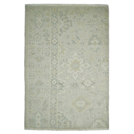 2x3 Hand Knotted Beige, Ivory and Gray Traditional Persian Oushak Wool Rug | N3123-Area Rug-Parc Decor