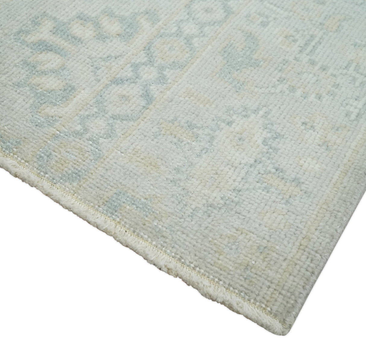 2x3 Hand Knotted Gray And Beige Traditional Oushak Wool Rug