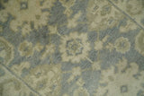 2x3 Hand Knotted Gray and Beige Traditional Oushak Wool Rug