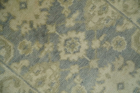 2x3 Hand Knotted Gray and Beige Traditional Oushak Wool Rug