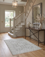 2x3 Hand Knotted Gray, Ivory and Silver Traditional Persian Wool Rug