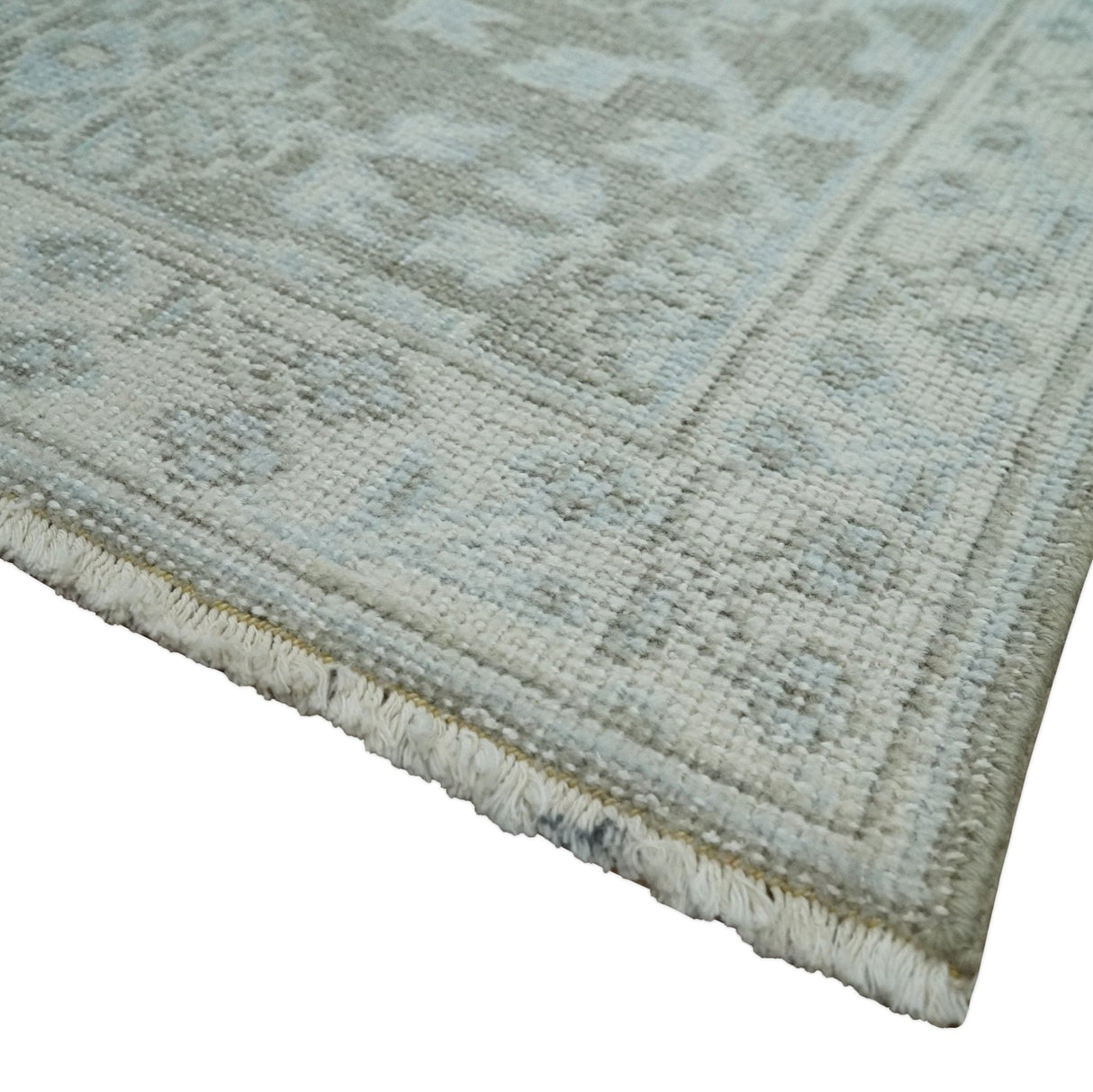 2x3 Hand Knotted Gray, Ivory and Silver Traditional Persian Wool Rug