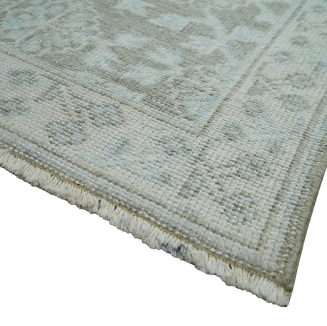 2x3 Hand Knotted Gray, Ivory and Silver Traditional Persian Wool Rug