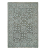 2x3 Hand Knotted Gray, Ivory and Silver Traditional Persian Wool Rug