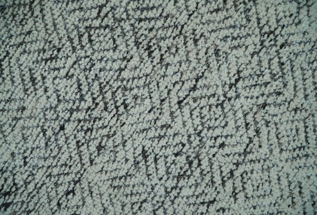 2x3 Hand Knotted Ivory and Charcoal Stripes Tribal Pattern Wool Rug-Area Rug-Parc Decor