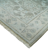 2x3 Hand Knotted Ivory and Gray Traditional Persian Wool Rug