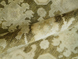 2x3 Hand Knotted Olive And Beige Traditional Oushak Wool Rug