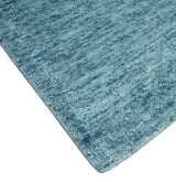 2x3 Hand Woven Modern Solid Blue Wool Rug