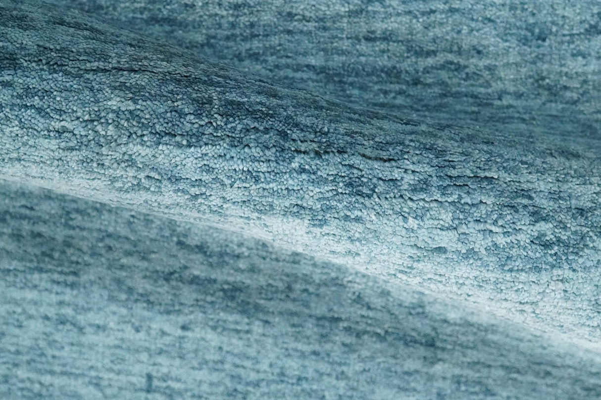 2x3 Hand Woven Modern Solid Blue Wool Rug