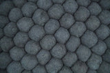 2x3 Handmade Felted Round Pebbles Gray Charcoal Wool Rug