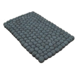 2x3 Handmade Felted Round Pebbles Gray Charcoal Wool Rug