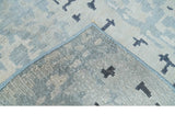 2x3 Modern Abstract Blue, Ivory and Charcoal Bamboo silk Rug