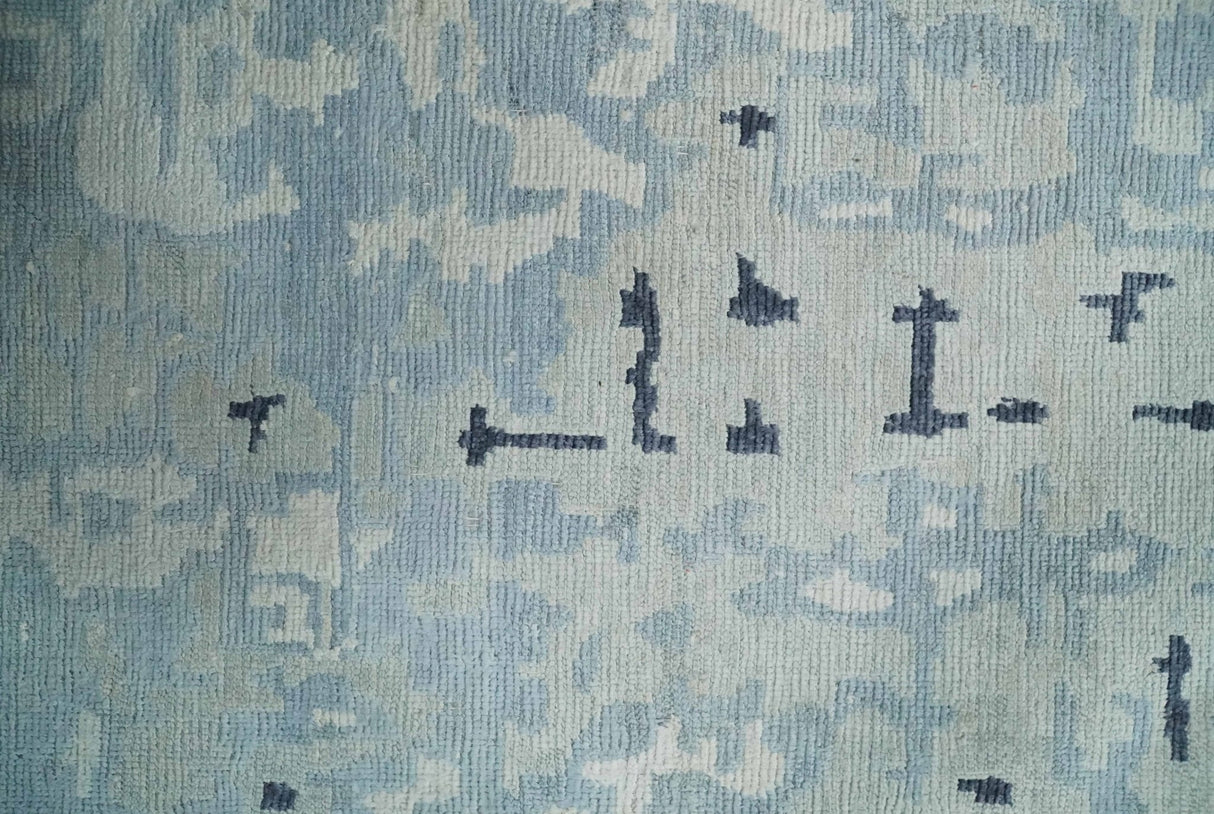 2x3 Modern Abstract Blue, Ivory and Charcoal Bamboo silk Rug