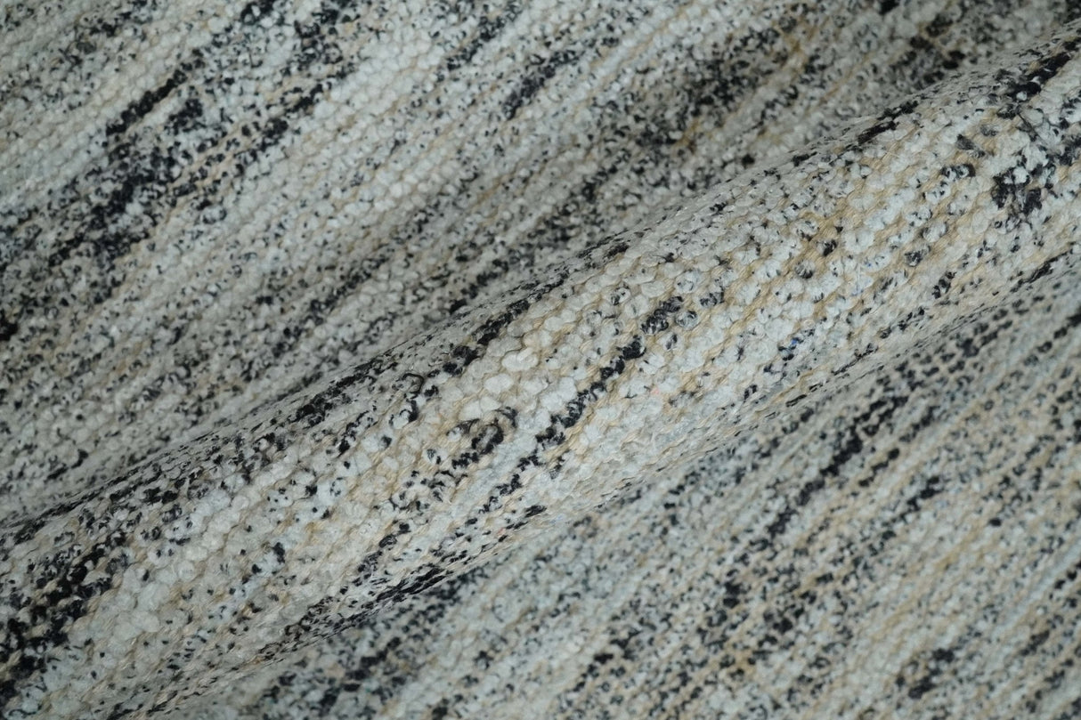 2x3 Modern Abstract Charcoal and Silver Hand Loom Art Silk Rug