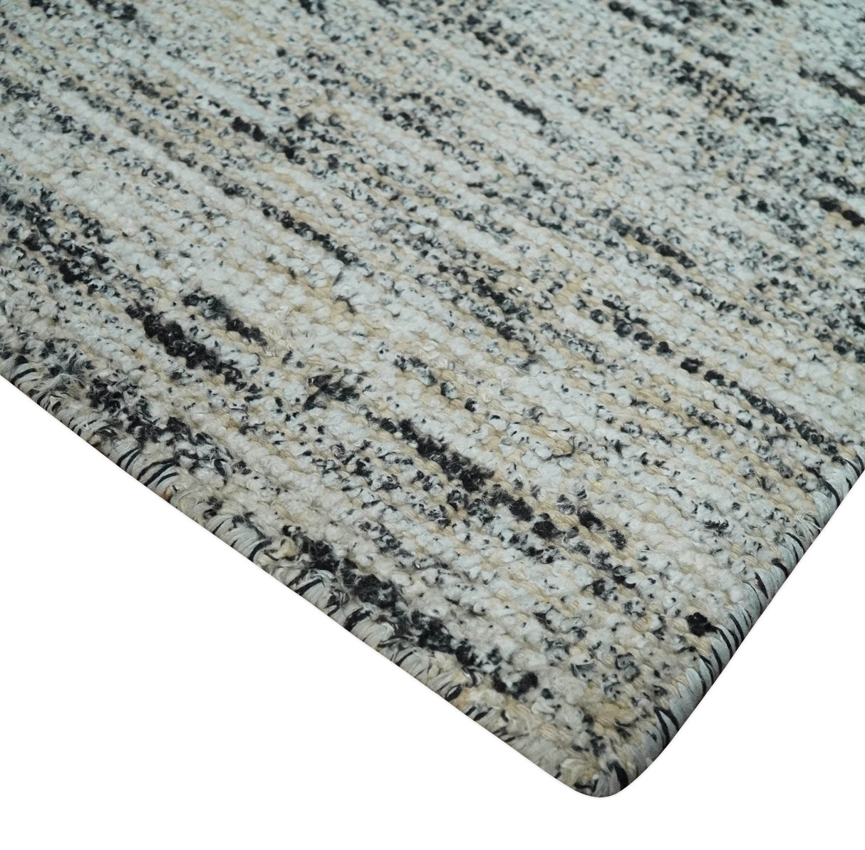 2x3 Modern Abstract Charcoal and Silver Hand Loom Art Silk Rug