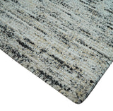 2x3 Modern Abstract Charcoal and Silver Hand Loom Art Silk Rug