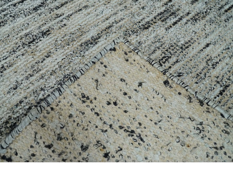 2x3 Modern Abstract Charcoal and Silver Hand Loom Art Silk Rug