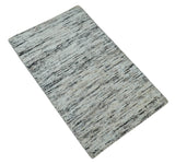2x3 Modern Abstract Charcoal and Silver Rug made with Art Silk | N4923-Area Rug-Parc Decor