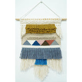 2x3 Wool Hand Woven Gray, White and Brown Boho Wall Hanging-Wall Hanging-Parc Decor