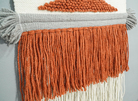 2x3 Wool Hand Woven Terracotta Boho Wall Hanging-Wall Hanging-Parc Decor