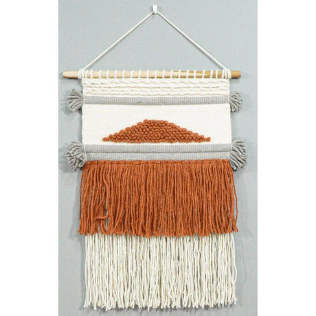 2x3 Wool Hand Woven Terracotta Boho Wall Hanging-Wall Hanging-Parc Decor
