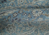 2x4 Aqua Blue and Beige Hand Knotted Traditional Vintage Wool Rug