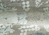 2x4 Beige and Blue Wool and Silk Hand Knotted traditional Vintage Antique Rug