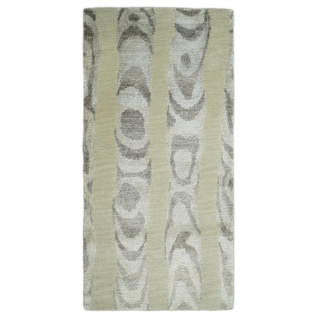 2x4 Beige, Silver and Gray Wool and Silk Hand Knotted traditional Vintage Antique Rug| N524-Area Rug-Parc Decor