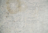 2x4 Entryway Modern Abstract Ivory and Gray Wool Rug Made with Art Silk-Area Rug-Parc Decor