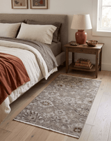 2x4 Gray and Brown Wool Hand Knotted traditional Vintage Antique Rug