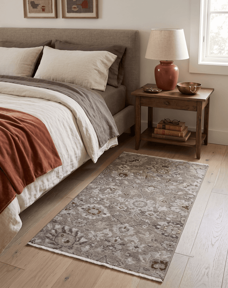 2x4 Gray and Brown Wool Hand Knotted traditional Vintage Antique Rug