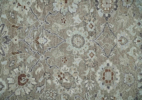2x4 Gray and Brown Wool Hand Knotted traditional Vintage Antique Rug