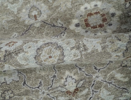 2x4 Gray and Brown Wool Hand Knotted traditional Vintage Antique Rug