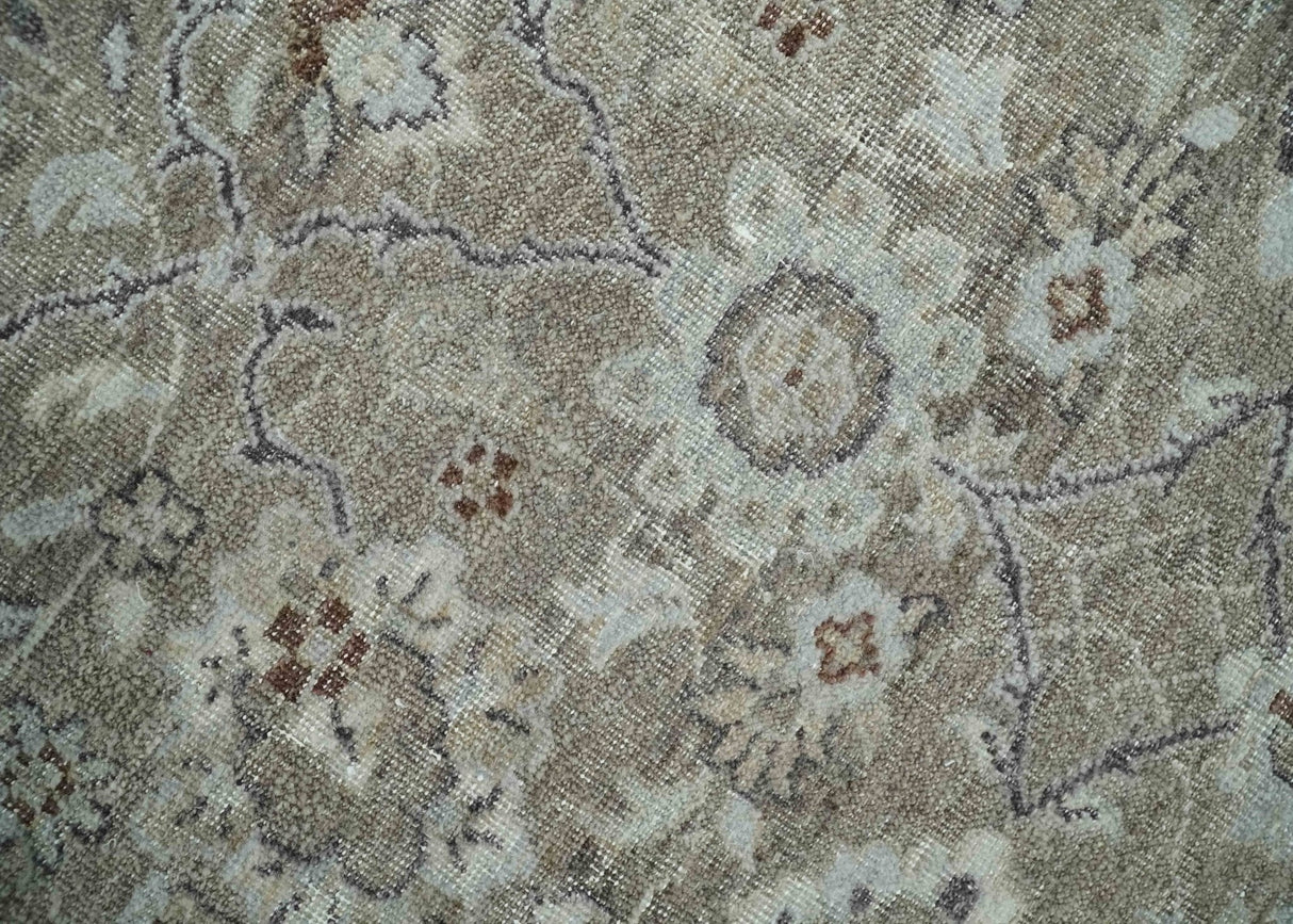 2x4 Gray and Brown Wool Hand Knotted traditional Vintage Antique Rug
