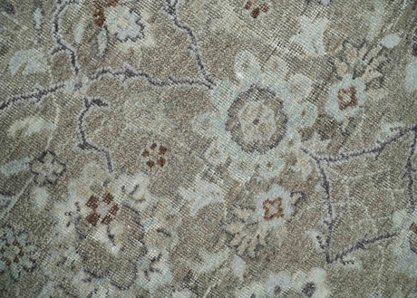 2x4 Gray and Brown Wool Hand Knotted traditional Vintage Antique Rug