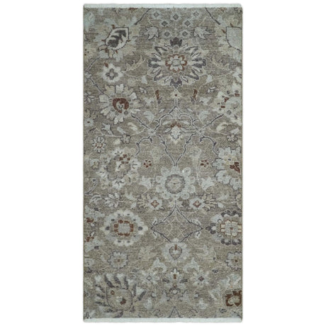 2x4 Gray and Silver Wool Hand Knotted traditional Vintage Antique Rug| N1024-Area Rug-Parc Decor