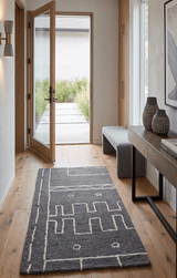 2x4 Gray and White Tribal Hand Tufted Textured Loop Area Rug