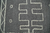 2x4 Gray and White Tribal Hand Tufted Textured Loop Area Rug