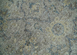 2x4 Gray, Beige and Blue Wool Hand Knotted traditional Vintage Antique Rug