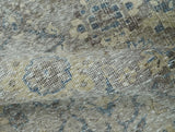2x4 Gray, Beige and Blue Wool Hand Knotted traditional Vintage Antique Rug