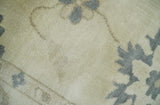 2x4 Hand Knotted Beige and Gray Traditional Oushak Wool Rug