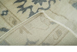 2x4 Hand Knotted Beige and Gray Traditional Oushak Wool Rug