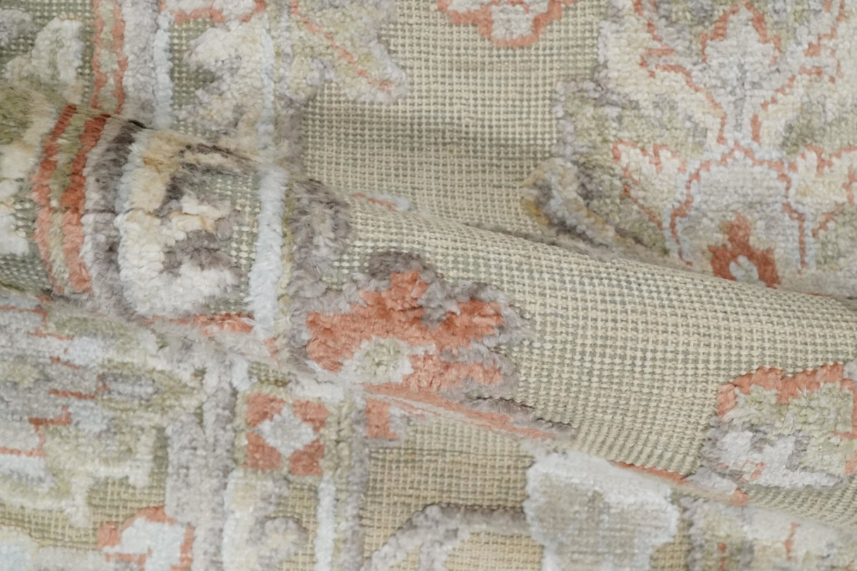 2x4 Hand Knotted Beige and Peach Traditional Persian Oushak Wool Rug