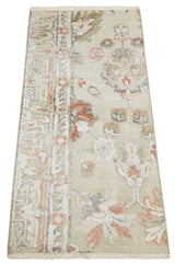 2x4 Hand Knotted Beige and Peach Traditional Persian Oushak Wool Rug