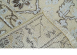 2x4 Hand Knotted Beige And silver Traditional Persian Oushak Wool Rug